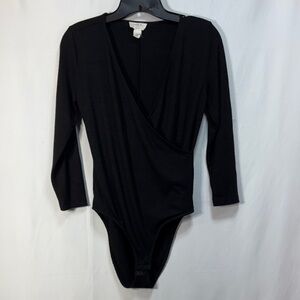 🪥 LOFT Black Long Sleeve knit Bodysuit